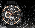Men's Elegant Waterproof  Watch With Leather Straps   Business Style Watches Unique Design Perfect Gift For Your Man Stevvex
