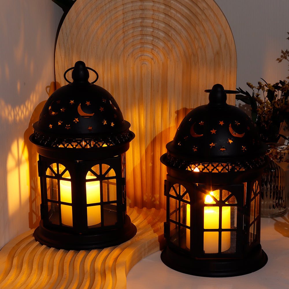 8.5'' H Metal Vintage Hanging Candle Holder Decorative Lanterns (Set of 2) Lootquake LLC