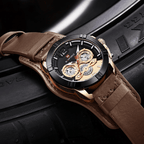 Men's Leather Waterproof Watch With Chronometers And Fluorescent Hands Excellent Design Perfect Gift - SJB-DIAMOND ELITES