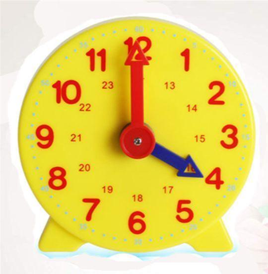 Montessori Student Learning Clock Time Teacher Gear Clock 4 Inch 12/24 Hour Plastic Mini Geared Clock, Learning Clock Classroom Kit, Clock for Kids Learning to Tell Time, Yellow Practice Clock for Kids, Teaching Clock, School Supplies - SJB-DIAMOND ELITES