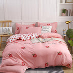 Simple Cotton Sanding Four-piece Set Thickening Small Bed Quilt Cover Pi-Mart