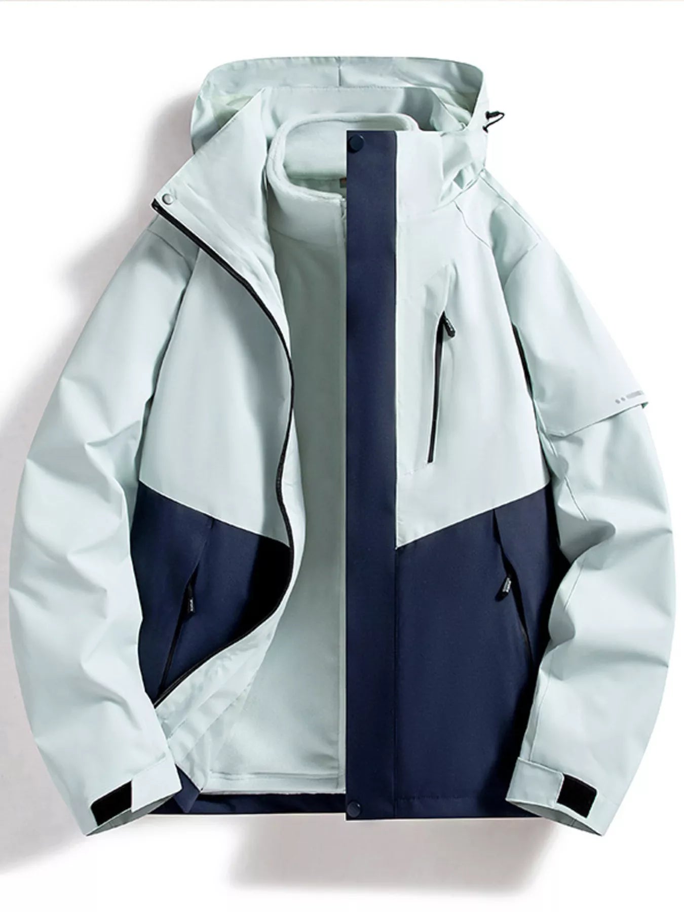 AquaGuard Men's All-Weather Zip Hoodie Plus Sizes THRIXINE