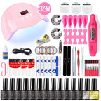 Poly nail Gel Kit With 54W UV Lamp Pi-Mart