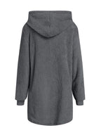 Comfortable Fuzzy Pocketed Zip-Up Long Sleeve Hooded Jacket Cozy & Warm Soft Outerwear For Winter Stevvex