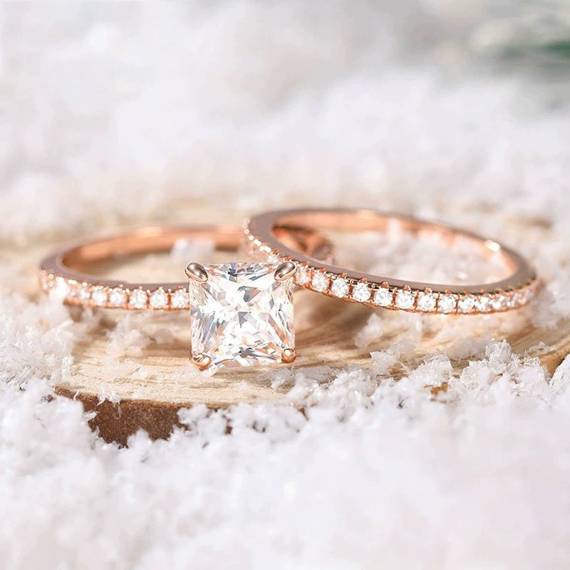 Bracelet S925 Inlaid Princess Zircon Women's 2 Karat Rhinestone Ring Pi-Mart