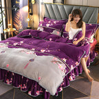 Printed Gold Mink Four-piece Bedding  Duvet Cover Pi-Mart