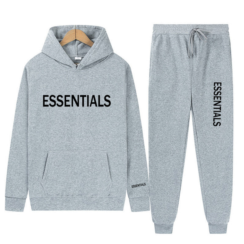 Essentials Sweatshirt Suit Men's and Women's Sweatshirt and Pant 2-Piece Set Hip-Hop Hoodie Suit by Pi-Mart Pi-Mart