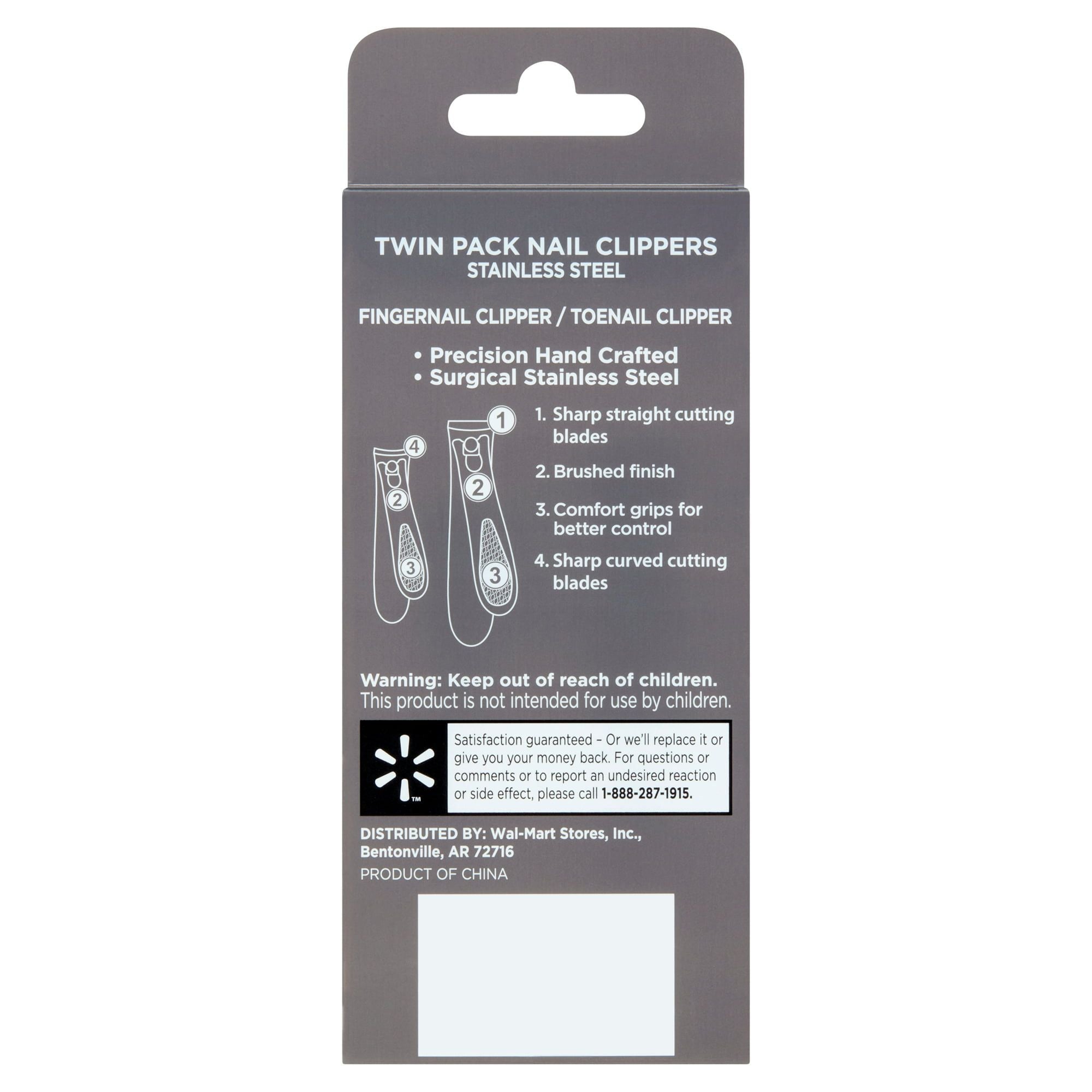 Equate Men Stainless Steel Nail Clippers Twin Pack EasyOptionXY LLC