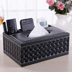 Multifunctional leather tissue box