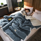 Fleece Blankets And Throws Thick Warm Winter Blankets Home Super Soft Duvet Luxury Solid Blankets On Twin Bedding Pi-Mart