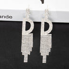 Fashion Jewelry 925 Silver Needle Ornaments Rhinestone Letter B Earrings Banquet Tassel Ear Ornaments Female Pi-Mart