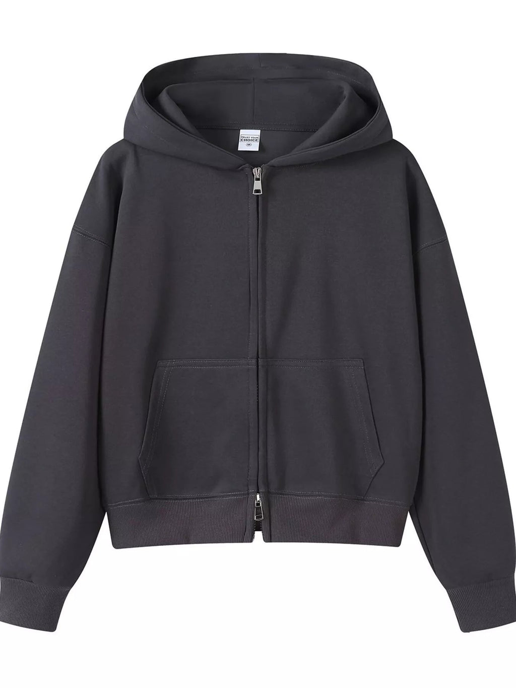 Full Size Casual Zip-Up Long Sleeve Hoodie Plus Size THRIXINE