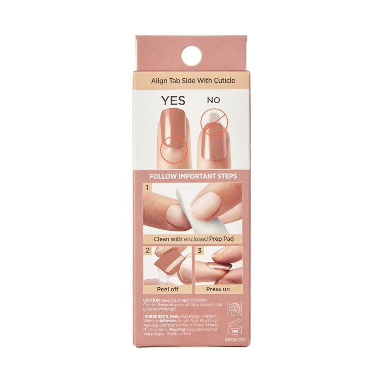 KISS imPRESS Bare but better Medium Almond Gel Press-On Nails, Glossy Light Pink, 30 Pieces EasyOptionXY LLC