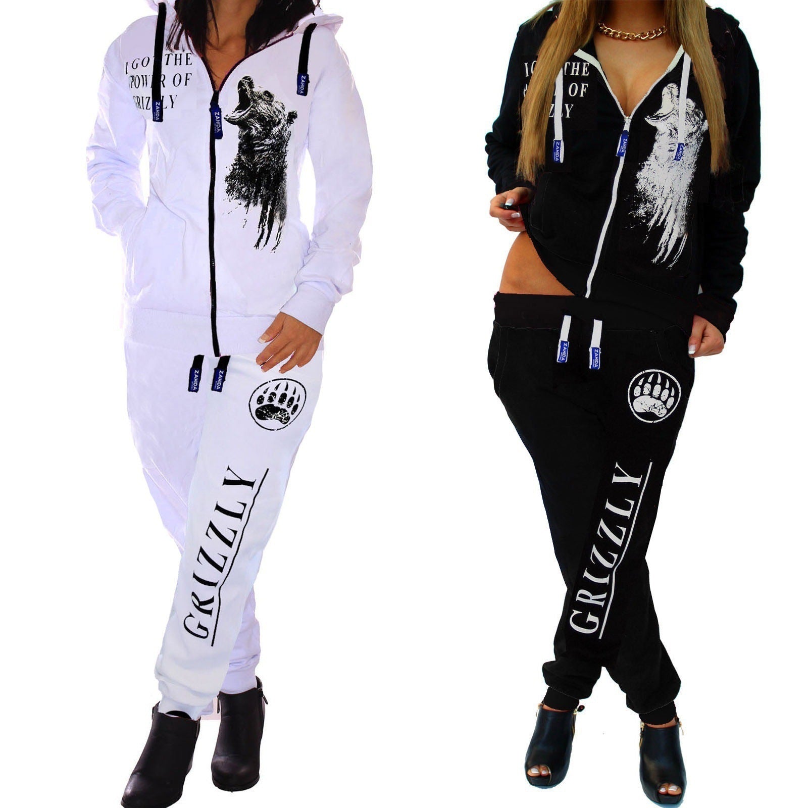 Slim-fit Printed Hooded Sweatshirt Set Sports Suit Pi-Mart