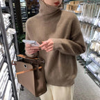 High-neck Women's Loose Versatile Knit Pullover Sweater Pi-Mart