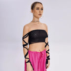 2023 New Style Womens Elastic Cross Arm Solid Color Straps Tank Top Casual Summer Ladies Slim Top - SJB-DIAMOND ELITES