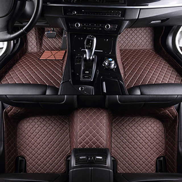 Fully Surrounded Car Leather Floor Mat Pad All Weather Protection Pi-Mart