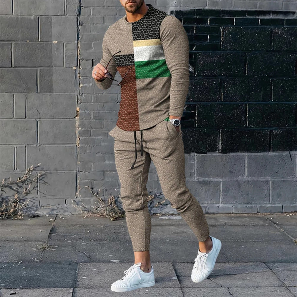 Men's 3D Digital Printing Loose Casual Long Sleeves Trousers Suit Lootquake LLC