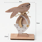 Creative Easter Bunny Woodwork Desktop Decoration Pi-Mart