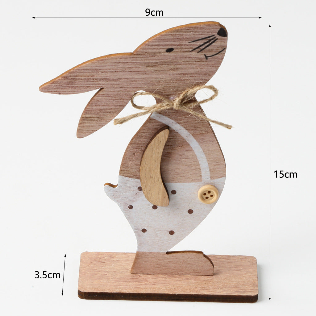 Creative Easter Bunny Woodwork Desktop Decoration Pi-Mart