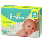 Pampers Swaddlers Newborn Diapers Size 1, 32 Count