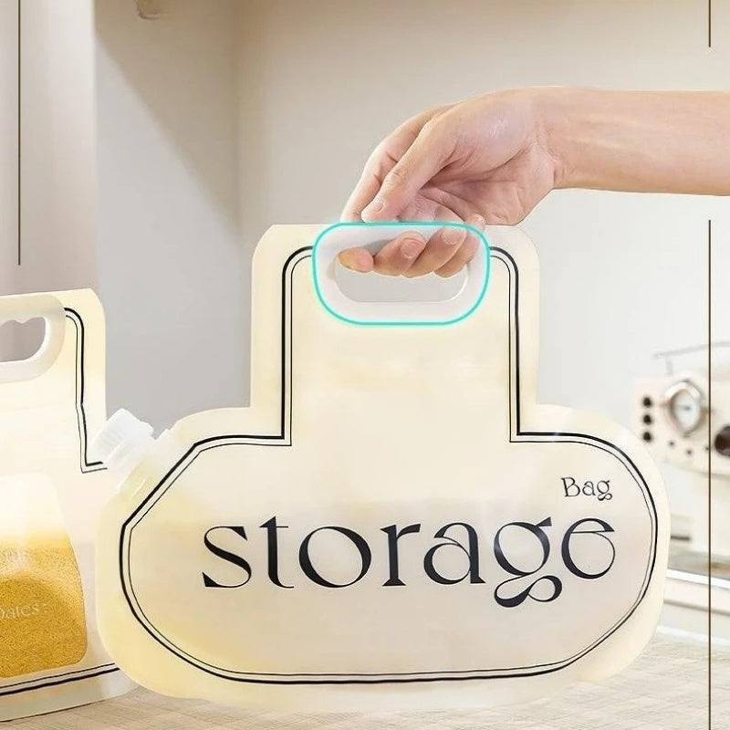 Grain Storage Bag Large Diameter Good Sealing Save Space Food Grade PE Material Rice Wheat Beans Household Kitchen Storage Tools Kitchen Gadgets Pi-Mart