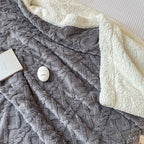 1pc Double-Sided Fleece Bed Blanket, Autumn And Winter Thickened Sofa Blanket, Air Conditioning Blanket, Suitable For All Seasons, Christmas present Lootquake LLC
