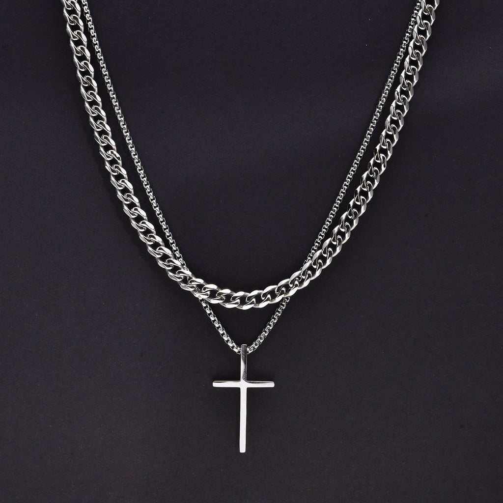 Vnox Mens Cross Necklaces Pi-Mart