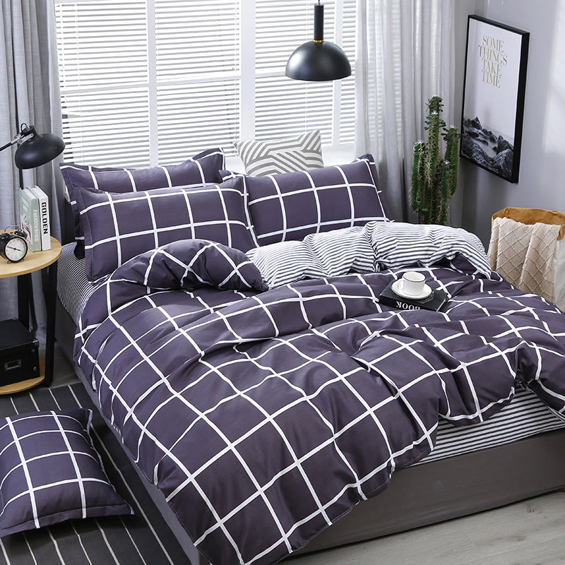 Net Celebrity Quilt Cover Girl Heart Dormitory Bed Three-Piece Set Pi-Mart