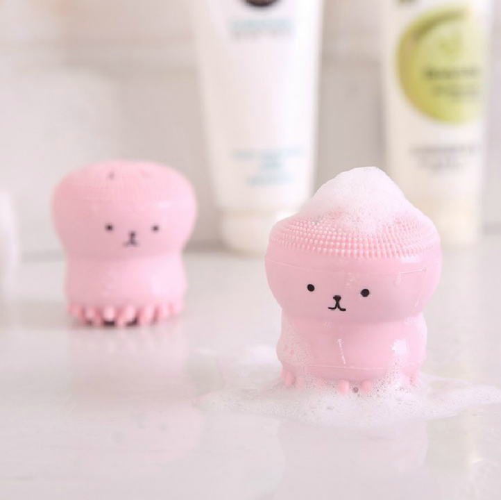 Cartoon octopus silicone wash brush foaming cleansing brush Manual facial massage brush cleansing brush brush bubbler Pi-Mart