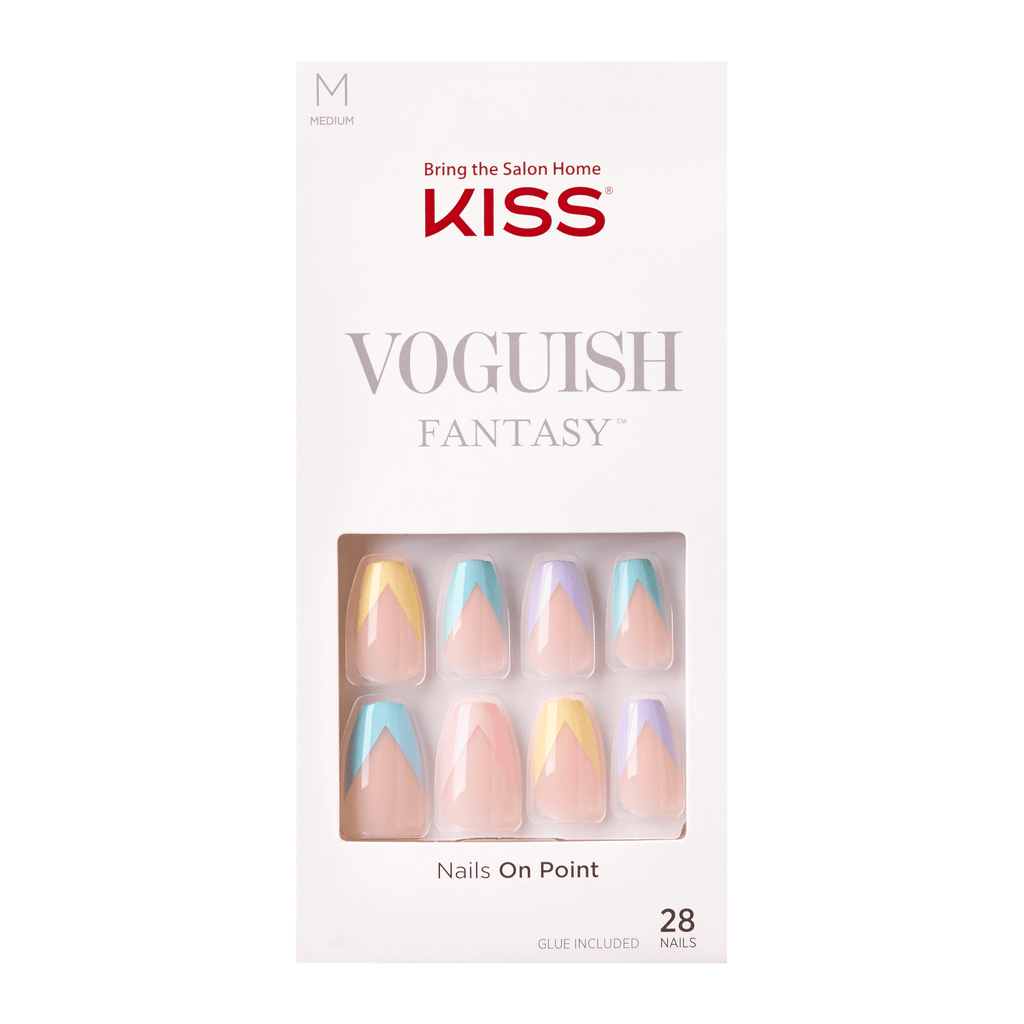 KISS Voguish Fantasy Fake Nails Purple Medium Coffin Disco Ball 28 Ct EasyOptionXY LLC