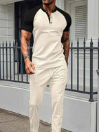 Men's Plus Waffle Knit Set: Cozy Contrast Comfort THRIXINE