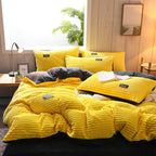 Thicken Corduroy 4-Piece Velvet Bedding Set by Pi Mart Pi-Mart