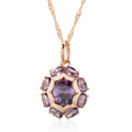 Gulkina Purple Gold Ring Earrings Necklace Amethyst Ornament Suit Pi-Mart