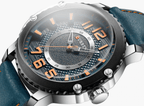 Men's Waterproof  Sport Watch With Leather  Belts  And Large Numbers Details Unique Design Perfect Gift Stevvex