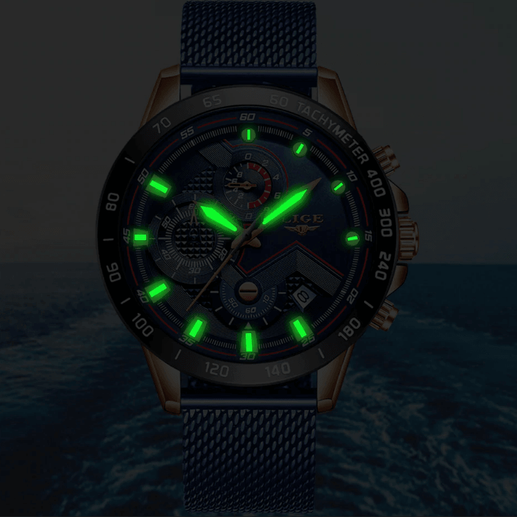 Men's Sports Waterproof Watch With  Stainless Steel Bracelet Unique Design Perfect Gift For Your Man Stevvex
