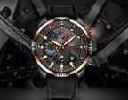 Men's Elegant Waterproof  Watch With Leather Straps   Business Style Watches Unique Design Perfect Gift For Your Man Stevvex