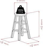 Element 2-Piece 24In Counter Stool Set, Espresso Finish, Solid Wood, Modern Design Lootquake LLC