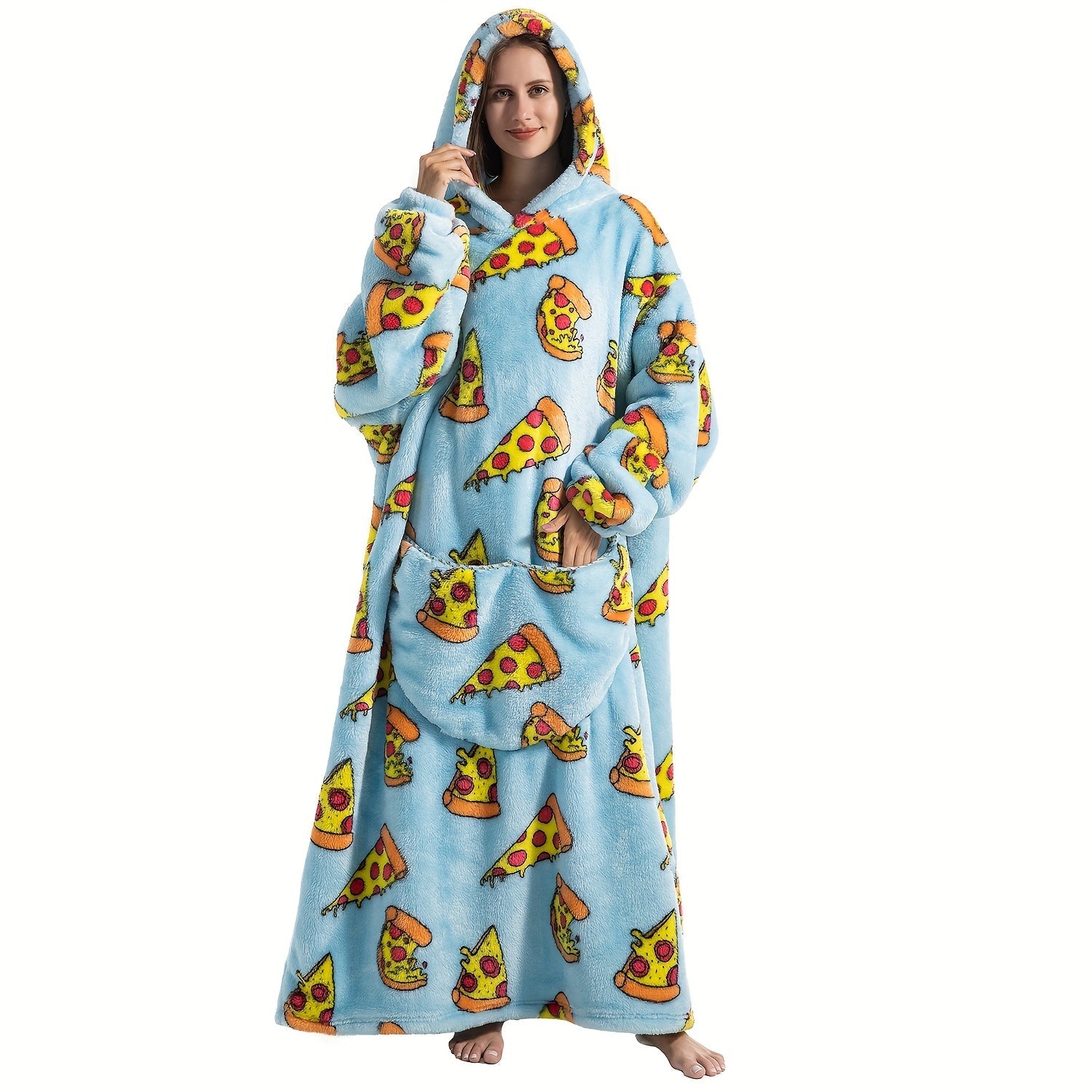 1pc Extra Long Wearable Blanket Hoodie With Sleeves - Ultra Soft, Super Warm, and Cozy Fleece Oversized Hoodie Blanket with Giant Pocket for Snuggling Up - Perfect Gift for Women, Men, and Mom Lootquake LLC