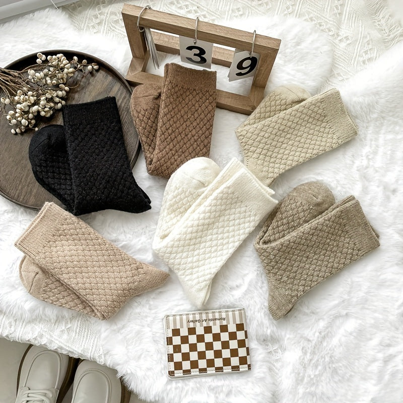Women’s Plaid Fuzzy Socks - 6-Pair Value Pack | Comfortable, Stretchy, & Chic Mid-Tube Hosiery Lootquake LLC