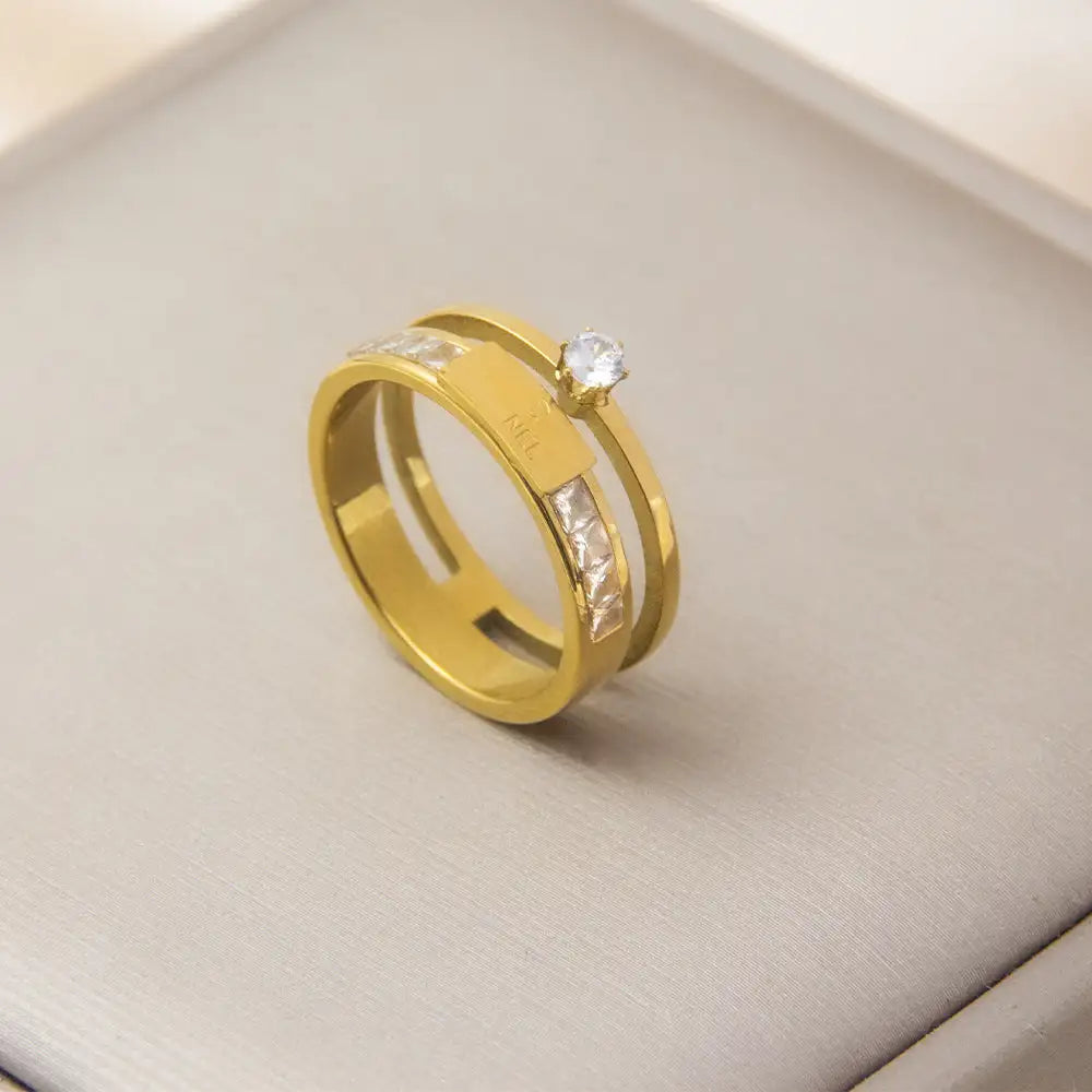 Non-fading Special Interest Light Luxury Fashion Double-layer Ring Lootquake LLC