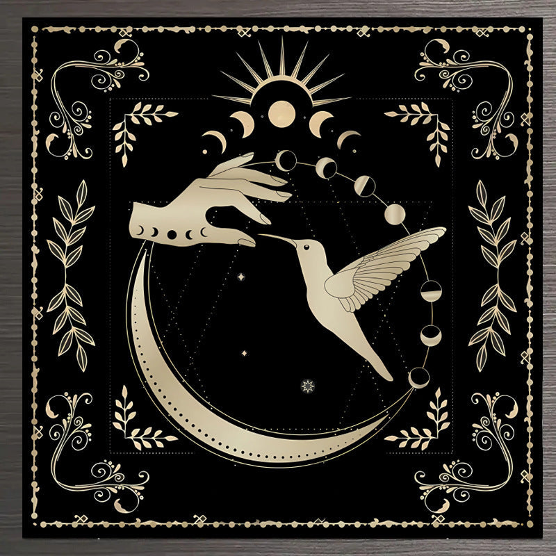 Tarot Tablecloth Board Game Decorative Cloth Have Your Power Mandala Moon Phase Floral Butterfly Tablecloth Pi-Mart