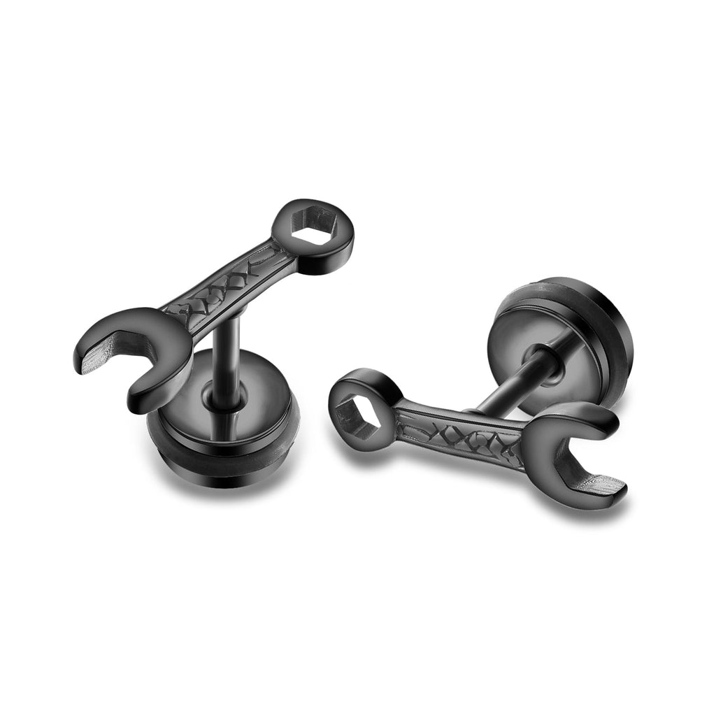 Small Black Punk Stud Earrings Pi-Mart