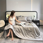 Luxury Embroidered Summer Cooling Quilt - Lightweight, Breathable Air Conditioner Blanket for Bedroom & Dorm, Machine Washable (Pillowcase Not Included) Lootquake LLC