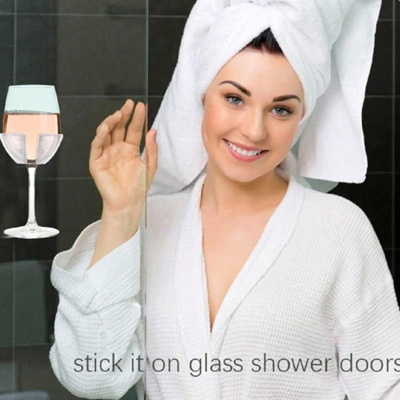 Bathroom Red Wine Glass Holder Seamless Wall Hanging Pi-Mart