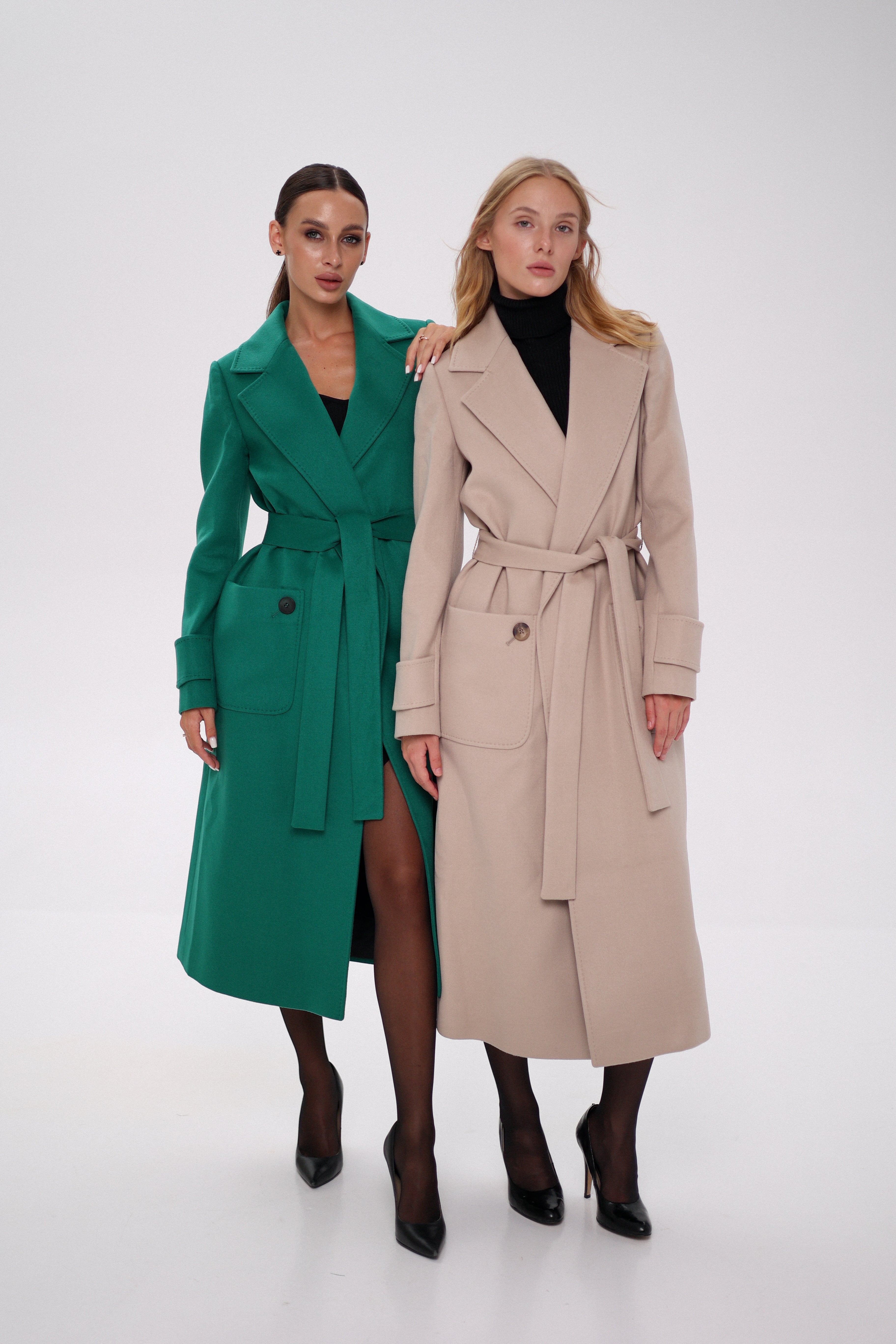 Eliza Classic Cashmere Wool Blend Overcoat in Nude - SJB-DIAMOND ELITES
