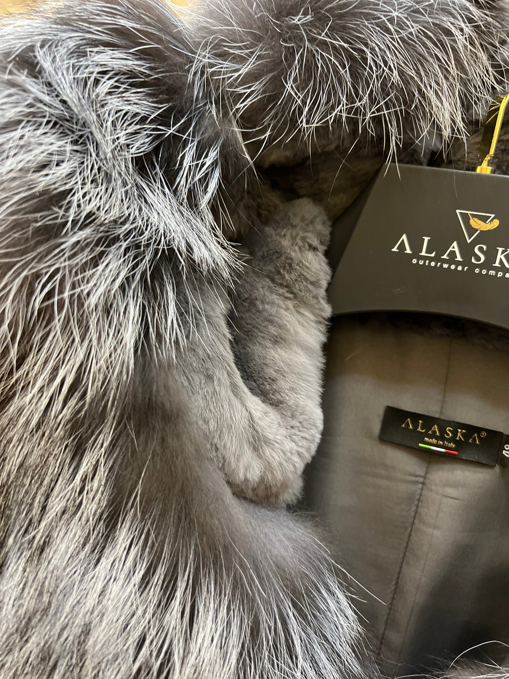 Roma Genuine Silver Fox Fur Rabbit Fur Insulated Parka in Red Alaska® Outerwear Company