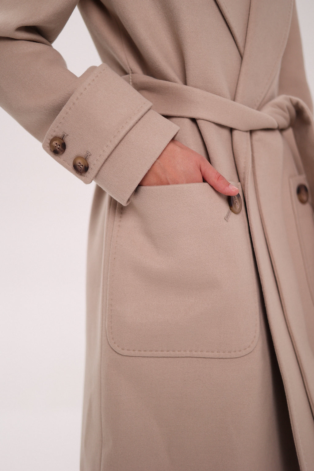 Eliza Classic Cashmere Wool Blend Overcoat in Nude - SJB-DIAMOND ELITES