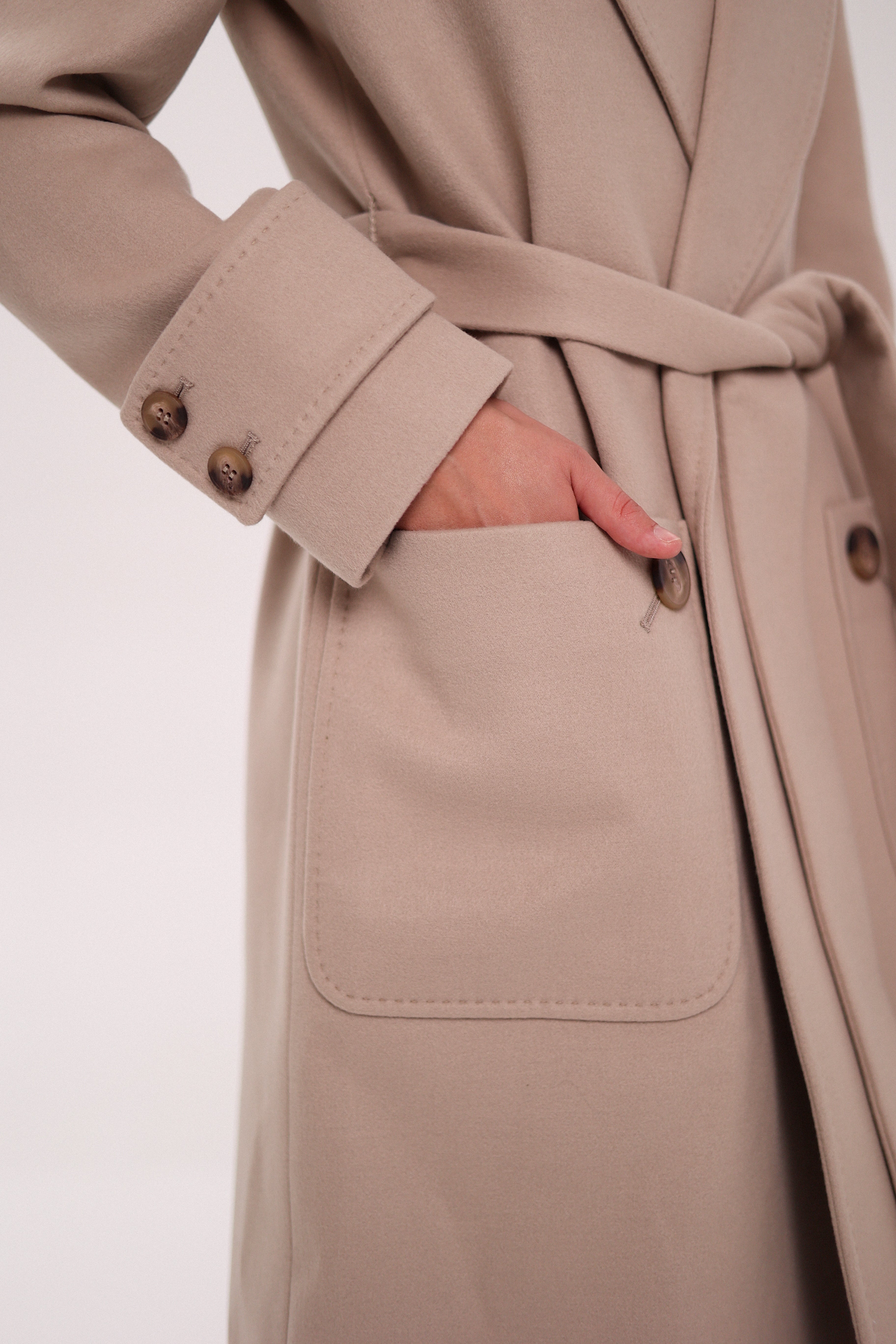Eliza Classic Cashmere Wool Blend Overcoat in Nude - SJB-DIAMOND ELITES