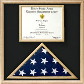 US Marine Corp Flag and Certificate Display Case/ award case. The Military Gift Store